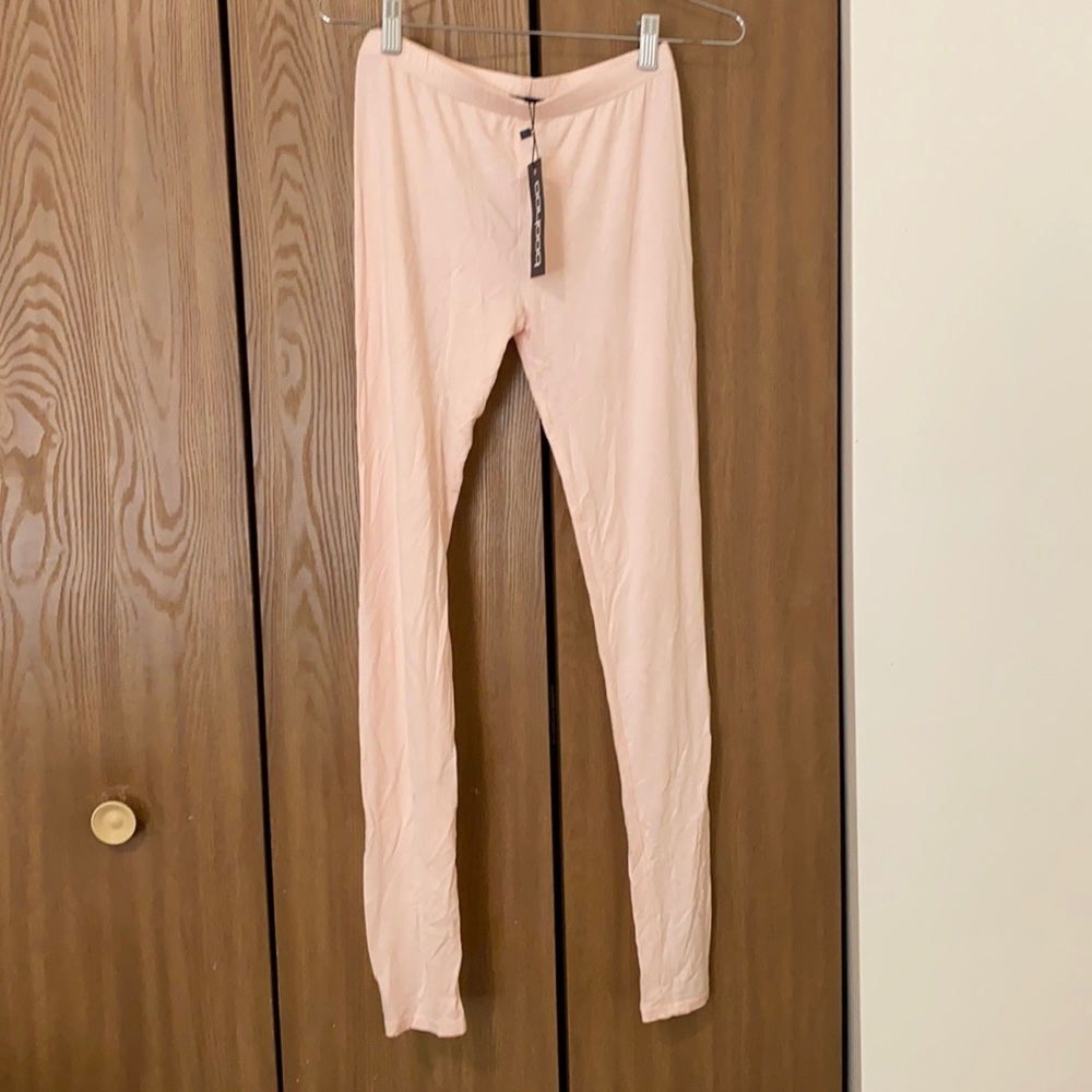 Pink BooHoo leggings, see through